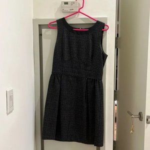 J. Crew 4 Dress ~ Black on Dark Gray Checkered Sheath dress.
